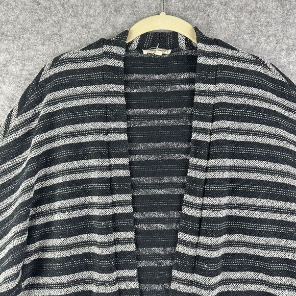 Madewell Open Cardigan Sweater Womens M/L Striped Upbeat Oversized Pockets Light - Picture 2 of 13